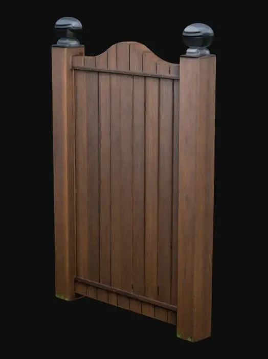 3D model for a wooden fence. tall. with cladding in dark oak colour