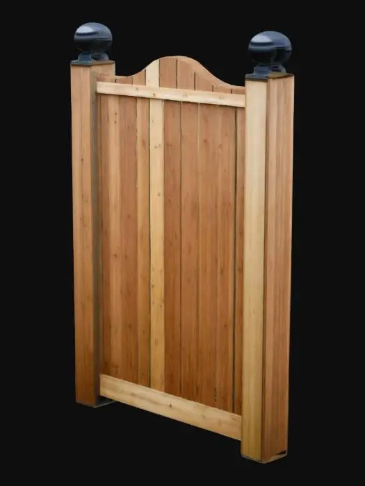 3D model for a wooden fence. tall. with cladding in dark oak colour