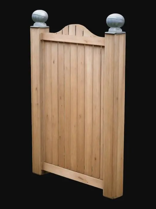 3D model for a wooden fence. tall. with cladding in dark oak colour