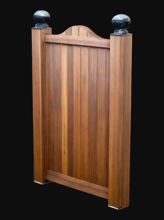 3D model for a wooden fence. tall. with cladding in dark oak colour