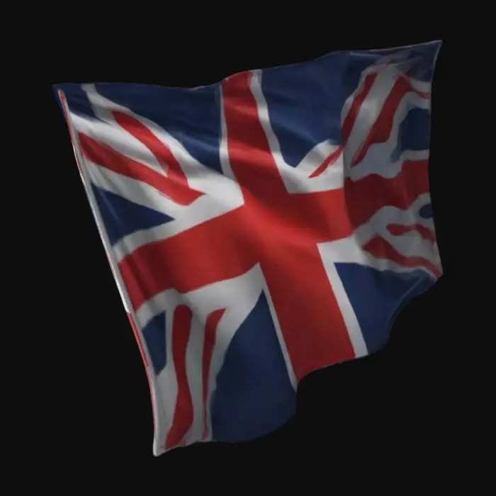 3D model for realistic high detail  united kingdom flag
