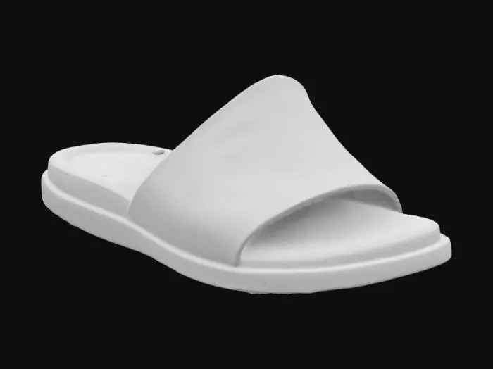 3D model for middle eastern qatari black leather sandal with proper marks on its base