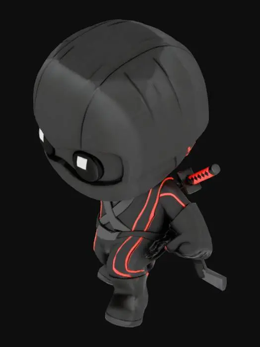 3D model for Ninja Pop Figure