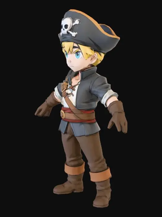 3D model for Young Pirate Adventurer