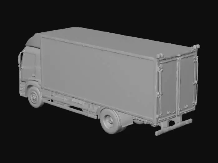 3D model for mercedes box truck only the back box with openable back doors