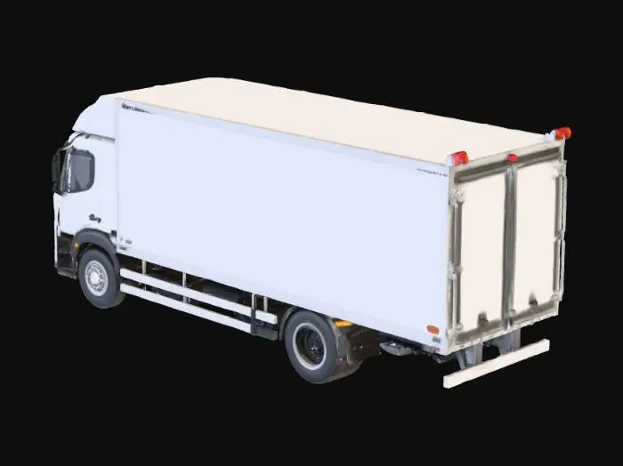 3D model for mercedes box truck only the back box with openable back doors