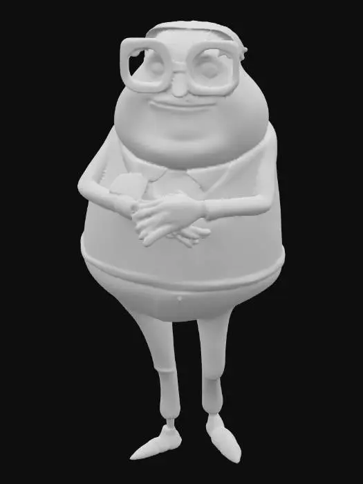 3D model for Character with Glasses and Plaid Sweater