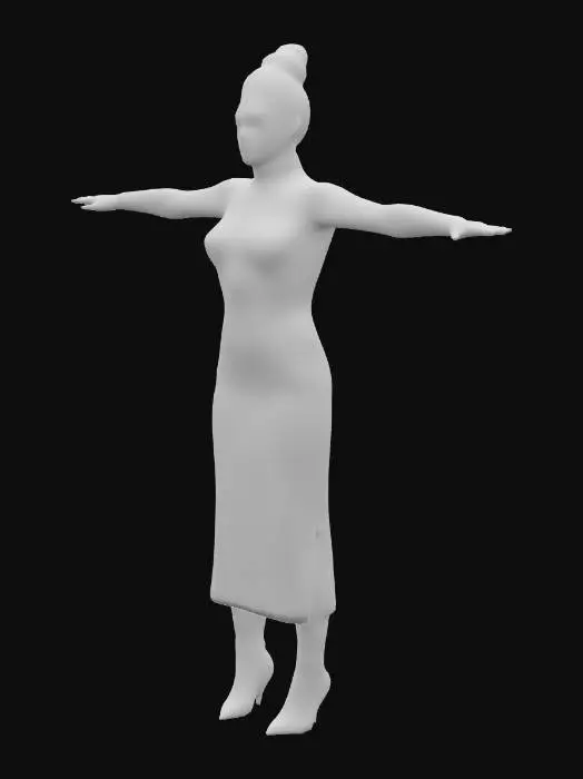 3D model for American film noir thriller film style, 1950s aesthetics, early-1950s urban American clothing, Charlotte Flemming as Girl in Telephone Booth
