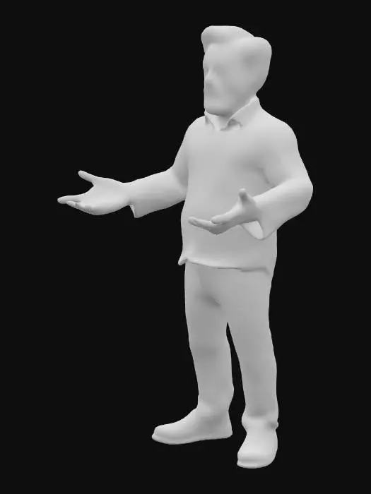 3D model for British silent drama film style, 1910s aesthetics, mid-1910s suburban British fashion, Charles Carter as Rupert Stanger / Dyke