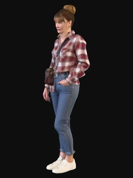 3D model for American-made-for-television thriller drama film style, 1990s aesthetics, casual early-1990s urban american socialist culture clothing, Helen Griffiths as Laverne