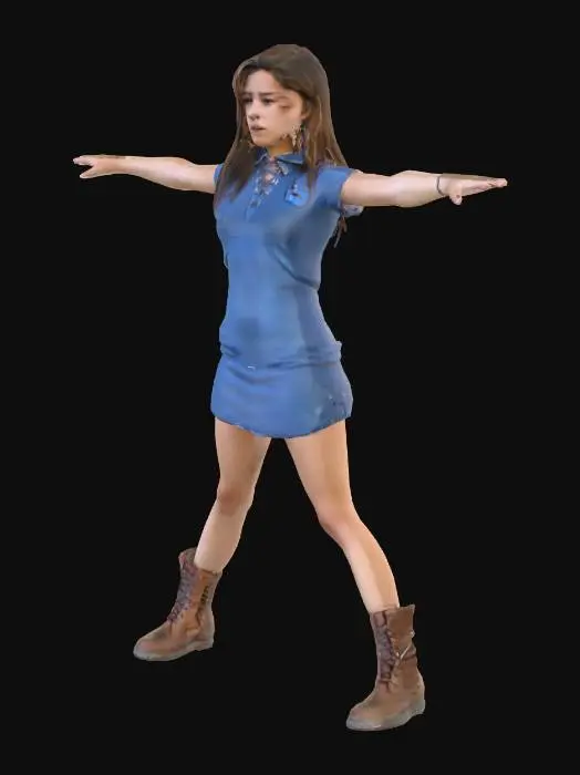 3D model for Argentine teen drama film style, new millennium aesthetics, casual mid-2000s suburban Argentine street culture clothing, Agustina Cabo as María