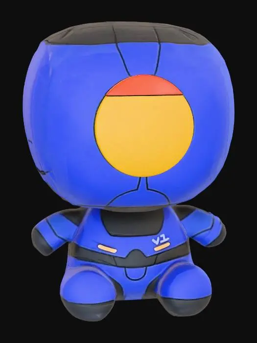 3D model for Blue Cube Plush Hero