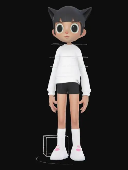 3D model for Character Model with Rigging