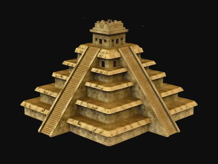 3D model for Mayan Pyramid Illustration