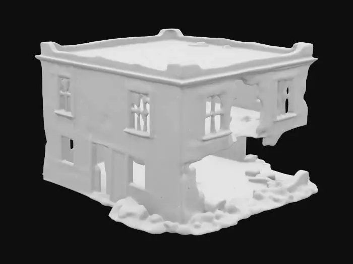 3D model for generate an old building that damaged from past wars, that is guarded