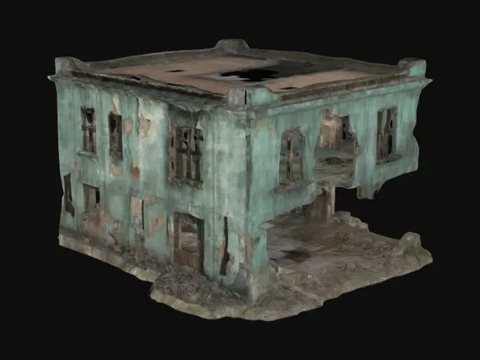 3D model for generate an old building that damaged from past wars, that is guarded