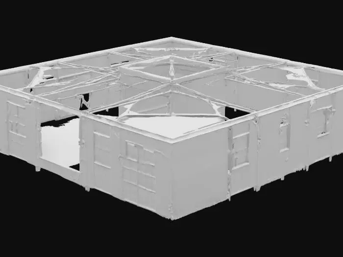 3D model for generate a old left to rot warehouse, that was used as a containment facility for a place called "Laminax co."