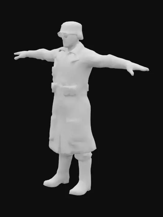 3D model for ww2 German pilot in a t-pose