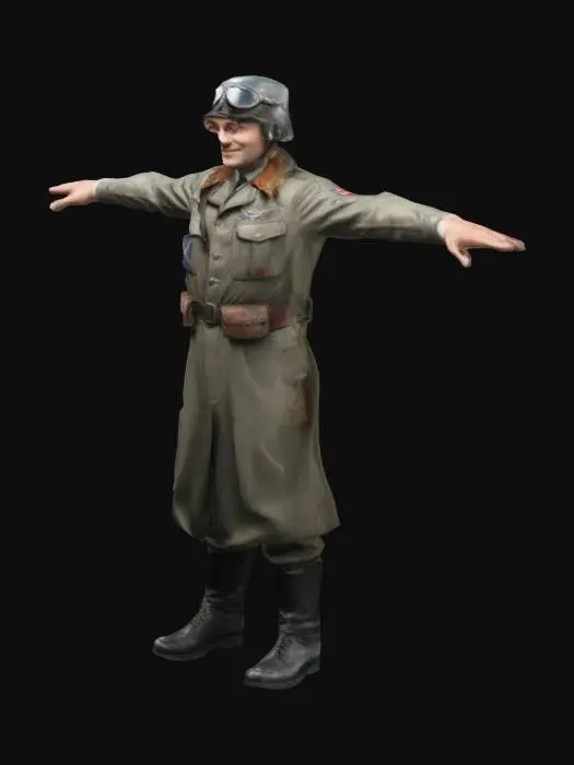 3D model for ww2 German pilot in a t-pose
