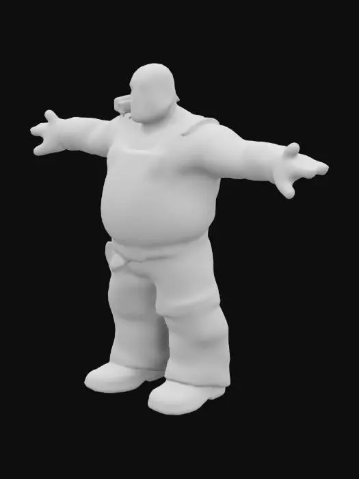 3D model for create the Team Fortress 2 Heavy, in a realistic humanoid look, and have the model t pose