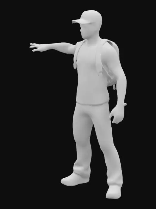 3D model for create the team fortress 2 scout in a realistic humanoid look, and have the model t pose