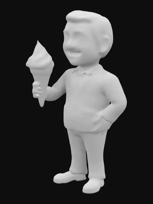3D model for joe Biden eating ice cream