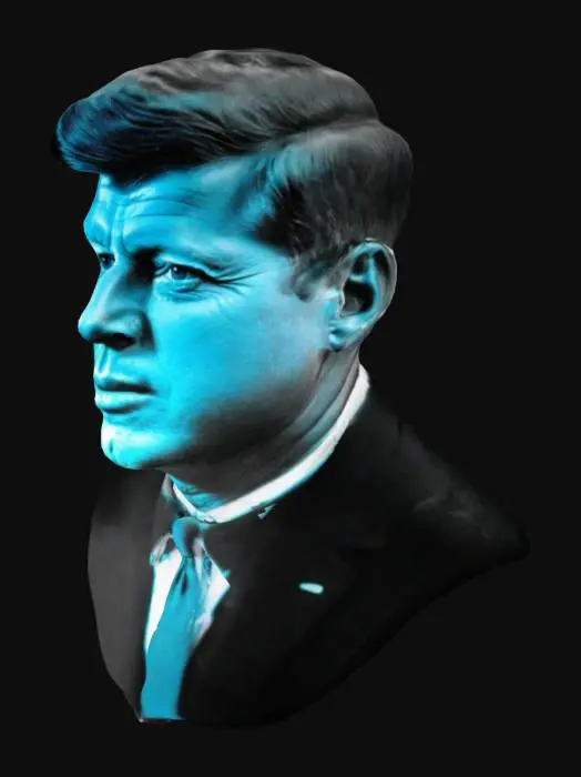 3D model for john f Kennedy, with black and white colors