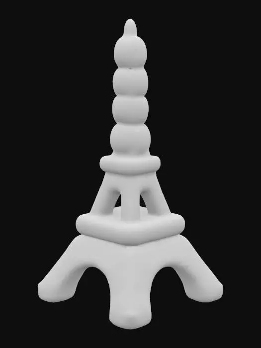 3D model for #AroundTheWorld#, generate the  eiffel tower made up of bread, low poly.