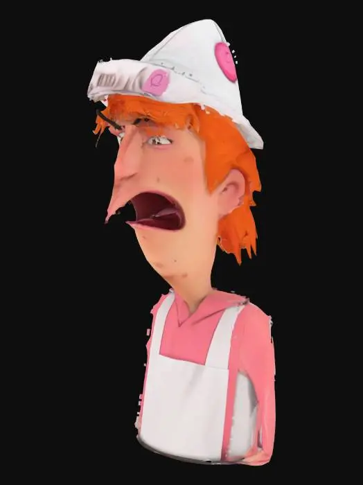 3D model for Donut Employee Cartoon