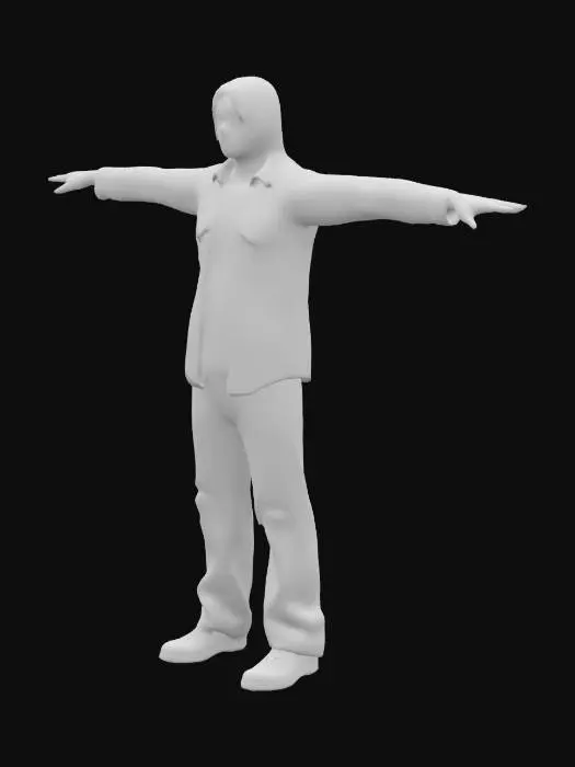 3D model for Kurt Cobain t-pose. no guitar in hands