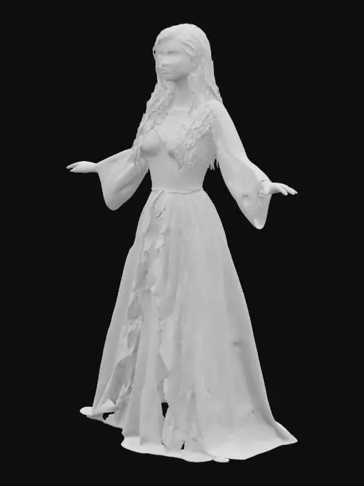3D model for generate Juliet from Romeo and Juliet in a t-pose