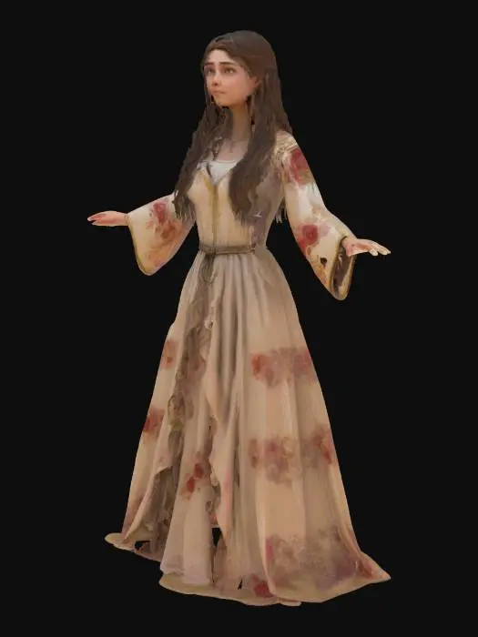 3D model for generate Juliet from Romeo and Juliet in a t-pose