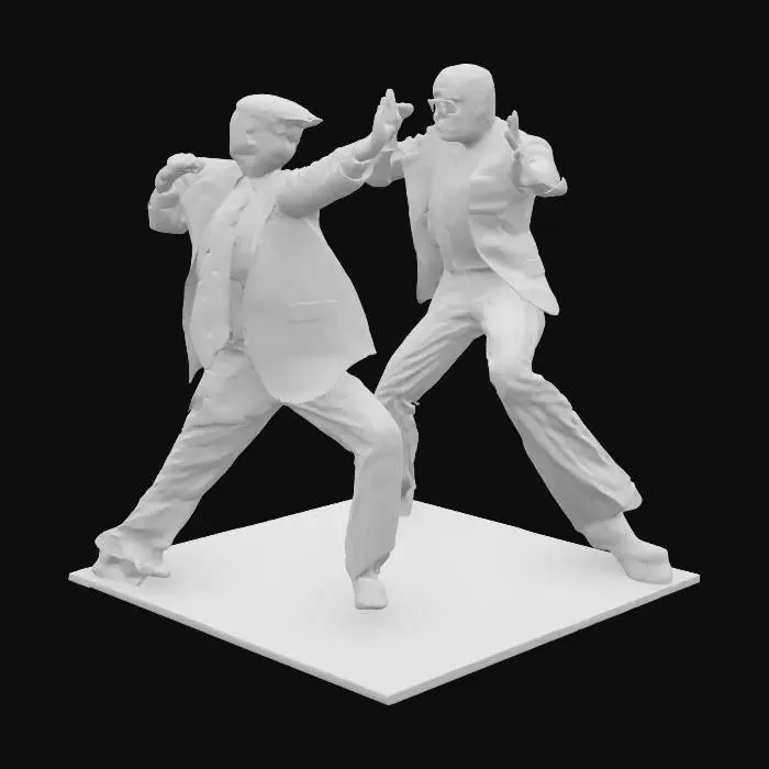 3D model for generate a epic fight scene with Donald trump, joe biden, and Barack Obama