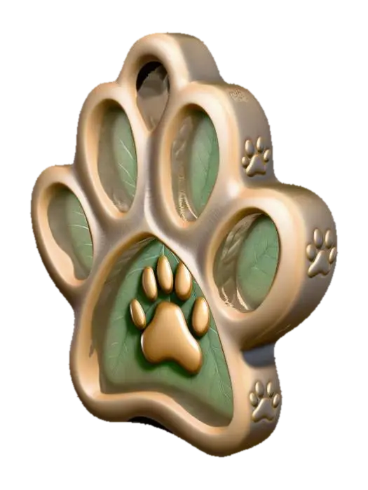 Generate a 3D mesh model of a whimsical, organic-shaped pet tag that resembles a softly… 3D model, vytvořený pomocí AI