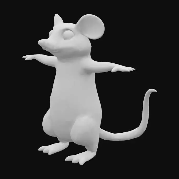 3D model for Crea una rata en pose T
