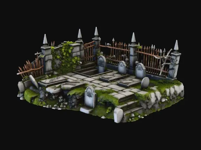 3D model for Eerie Stone Graveyard, #Halloween2025#