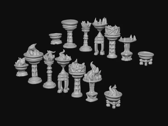 3D model for Pedestal Flames Collection