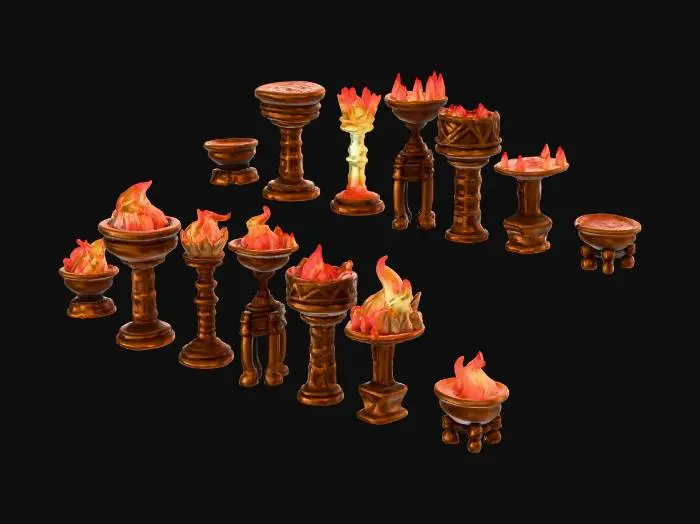 3D model for Pedestal Flames Collection