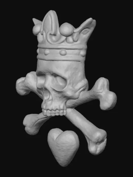 3D model for Crowned Skull Emblem, #Thanksgiving#