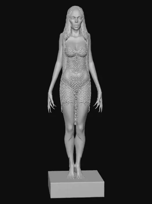3D model for sad mermaid