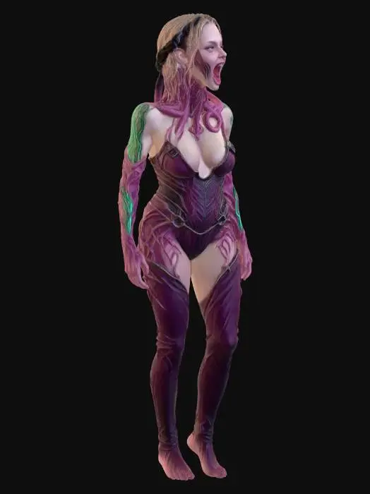 3D model for Lovecraftian girl