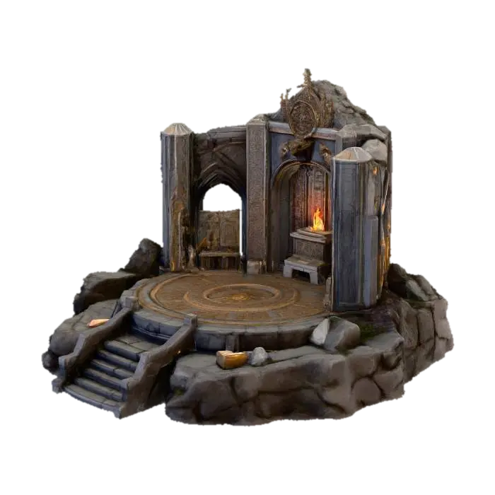 Ancient Sanctuary 3D model, vytvořený pomocí AI