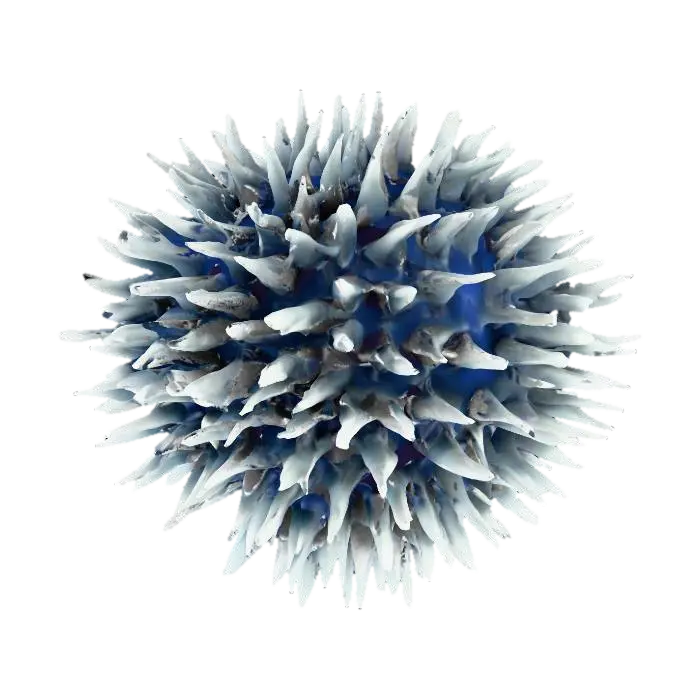 Blue Spiky Sphere, #Halloween2025# 3D model, vytvořený pomocí AI