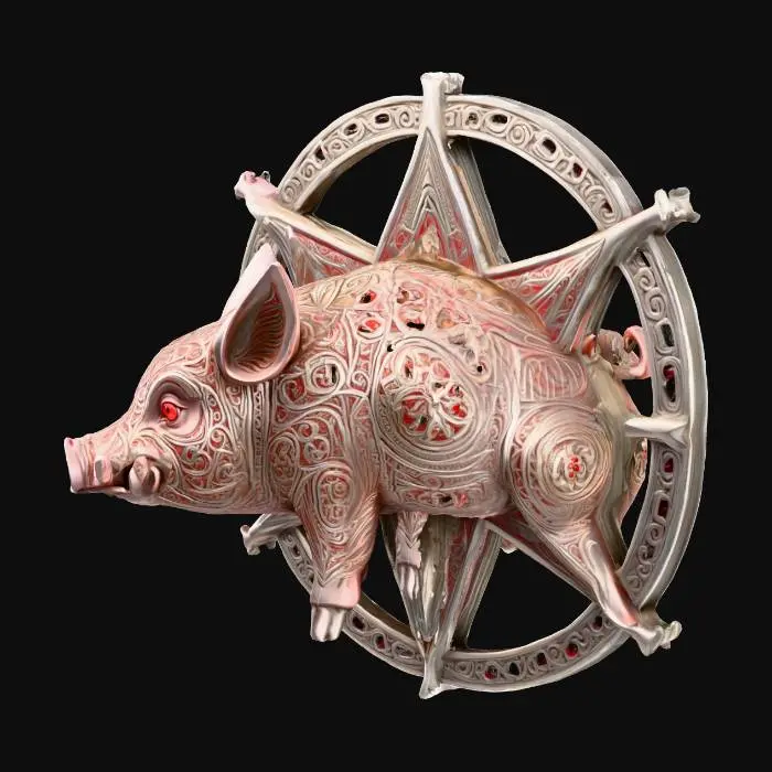 3D model for Pig pentagram, #Halloween2025#