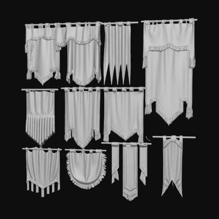 3D model for Medieval Banners Collection