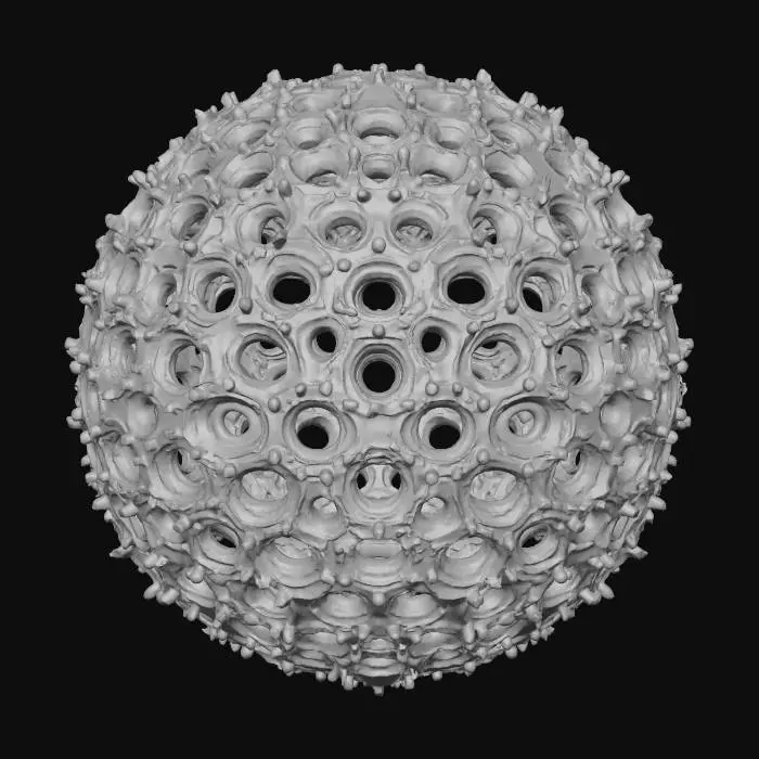 3D model for Spherical Pattern Formation
