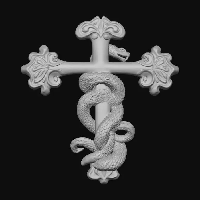 3D model for Cross and snake, #Thanksgiving#