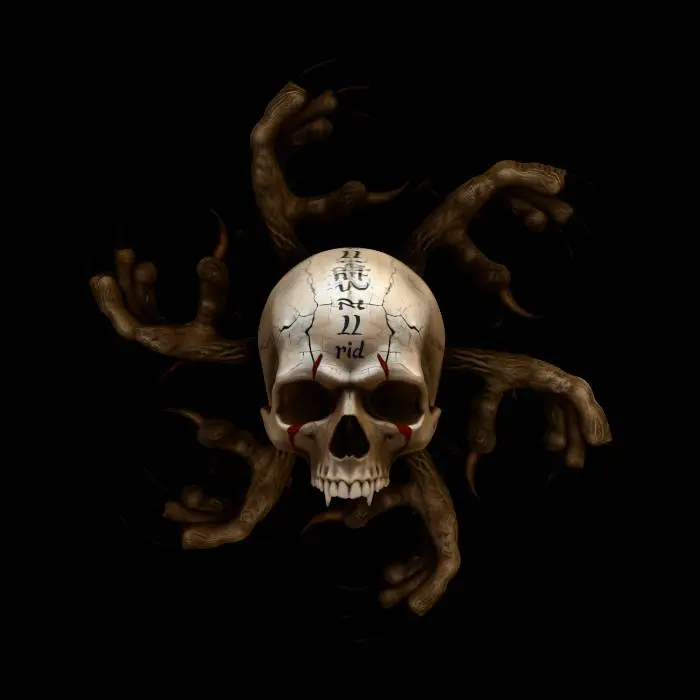 3D model for Chrome Skull with Tentacled Arms