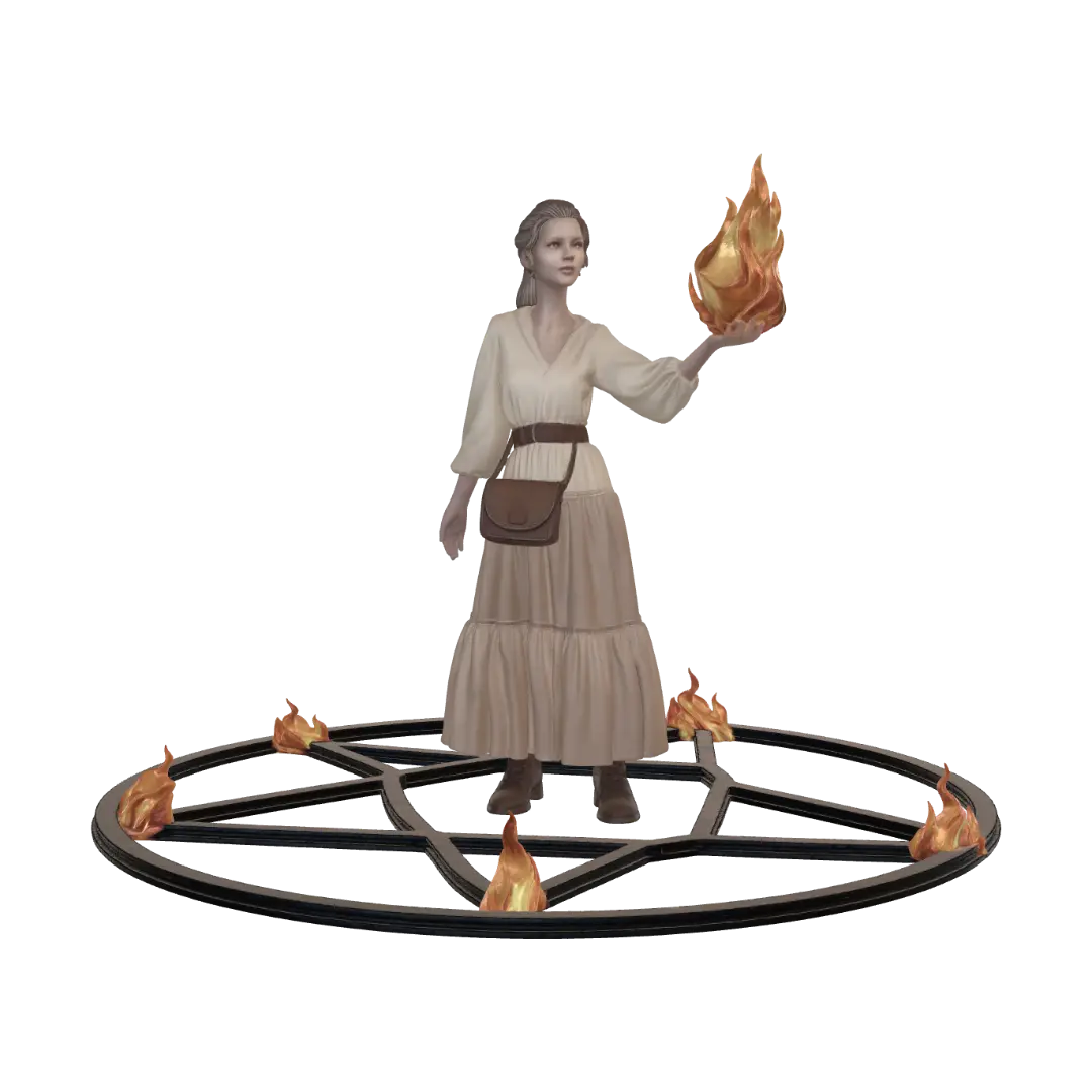 The Flame Bearer 3D model, vytvořený pomocí AI