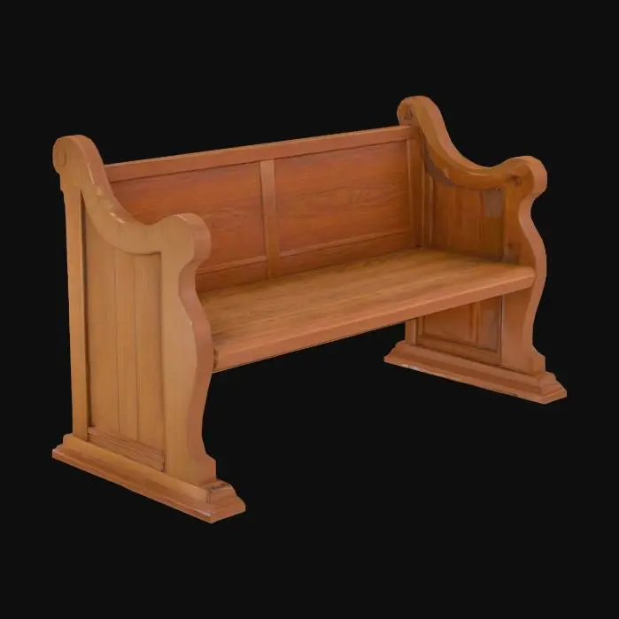 3D model for Wooden Church Pew